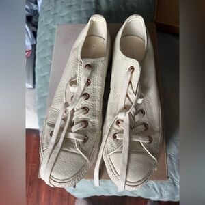 Converse Cream Textured Lace-Up Sneakers